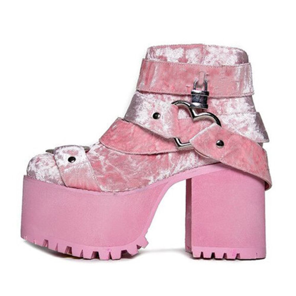 Y.R.U. for Women Cherish Pink Platform Heel Boots