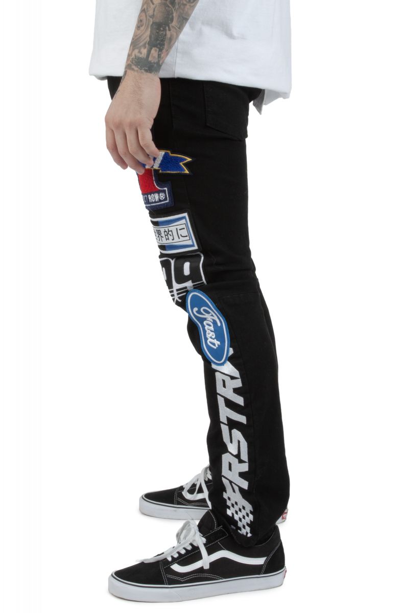 FIRST ROW Racing Decal Jeans FRD2227-BLK - Karmaloop