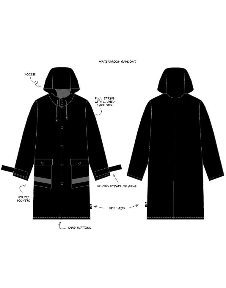 THE HIDEOUT CLOTHING Molding History Waterproof Raincoat HDTCLTHNG