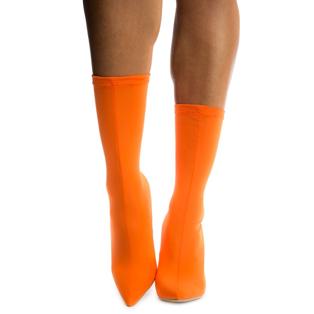 neon orange booties