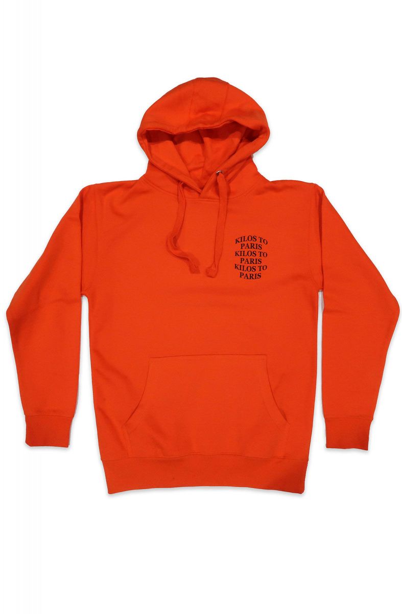 KILOS TO PARIS Bulge Hoodie in Orange and Black KILOSHOODIE21_ORNGLK ...