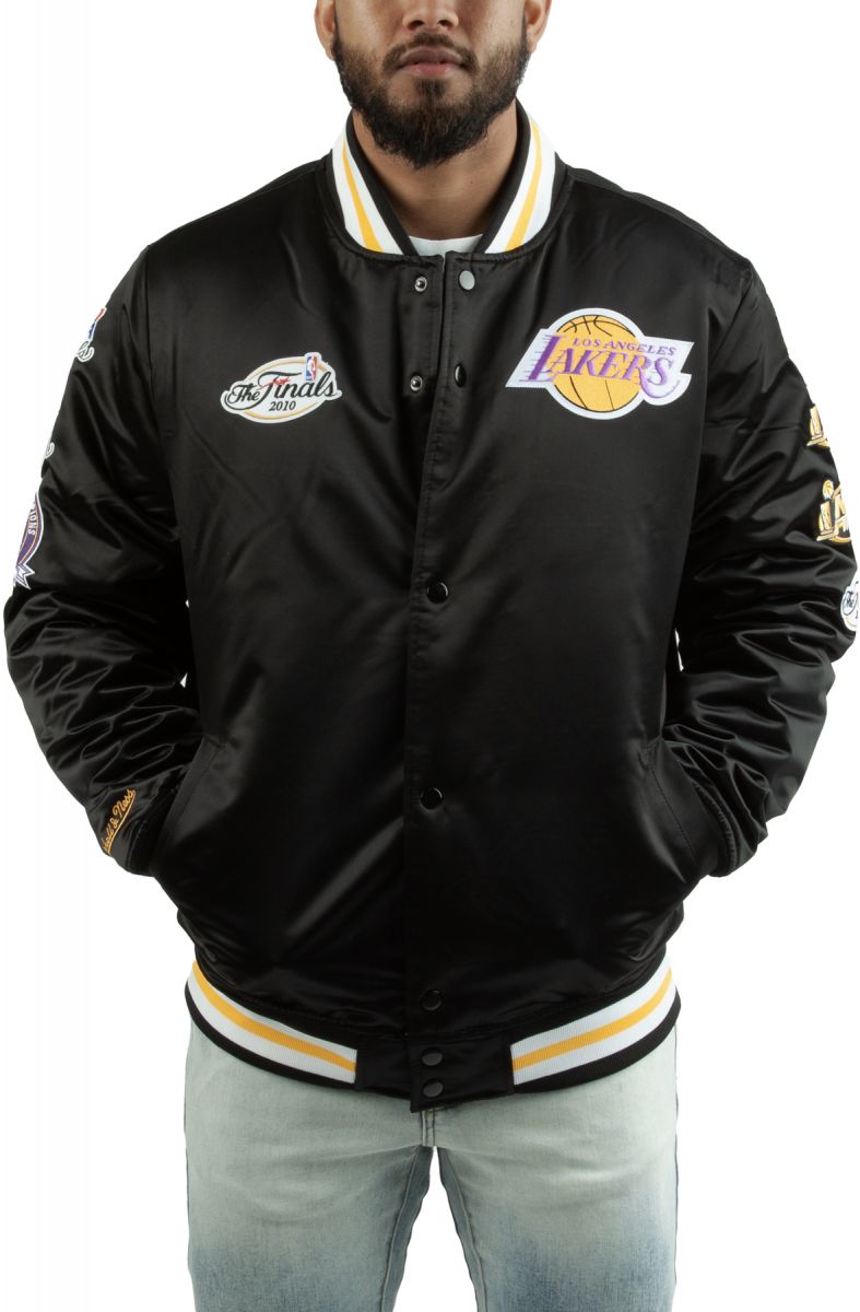 MITCHELL & NESS Los Angeles Lakers Satin Jacket OJBF3232-LALYYPPPBLCK ...