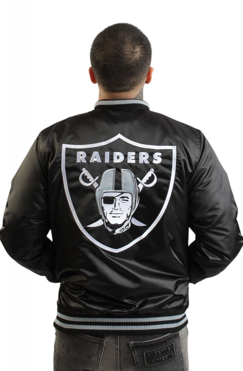 STARTER NFL Raiders Satin Bomber Jacket LS400494 RAD - Karmaloop