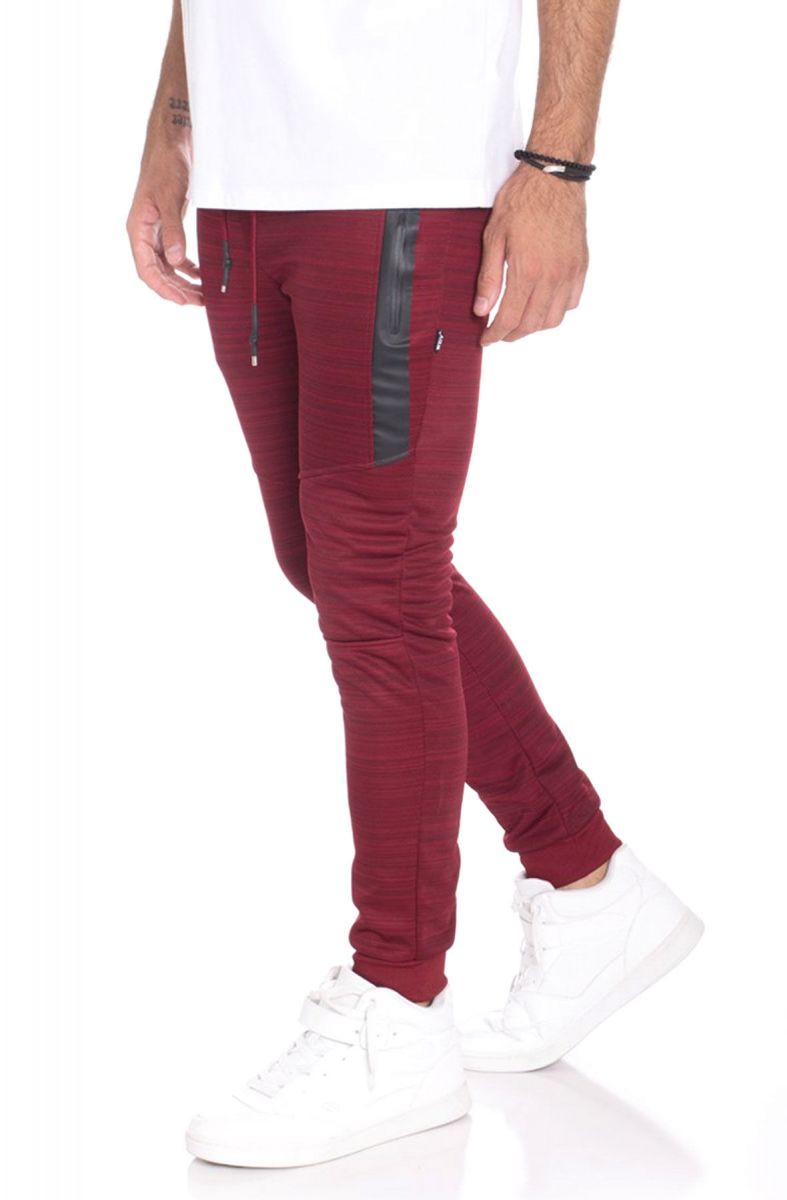 burgundy joggers mens