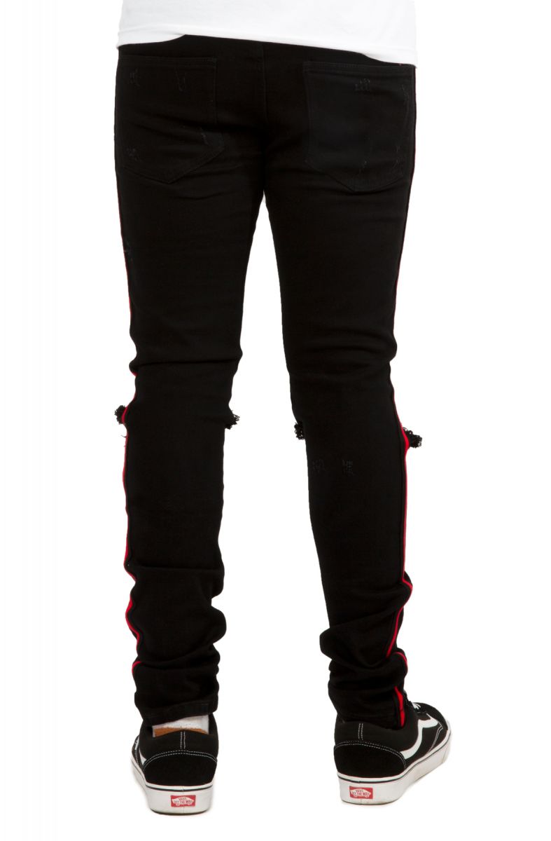 CRYSP Line Jeans in Black/Red SP220-151 - Karmaloop