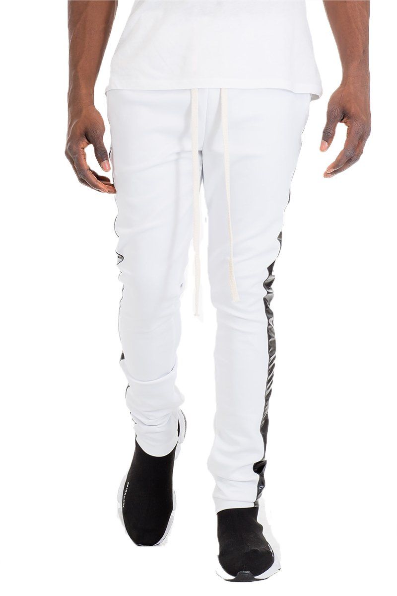 WEIV LEATHER TRACK PANTS P157-WH - Karmaloop