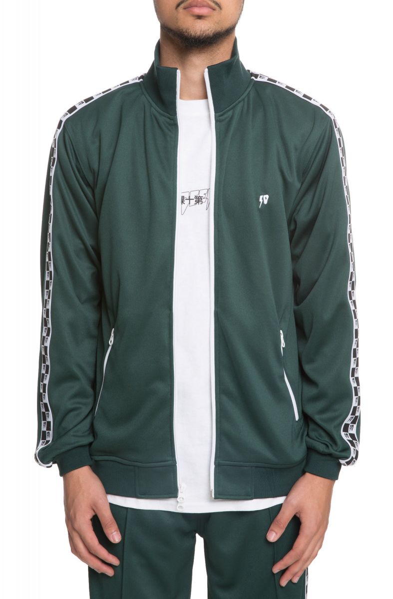 10 DEEP The Checkered Flag Track Jacket in Green 181TD0001-GRN - Karmaloop