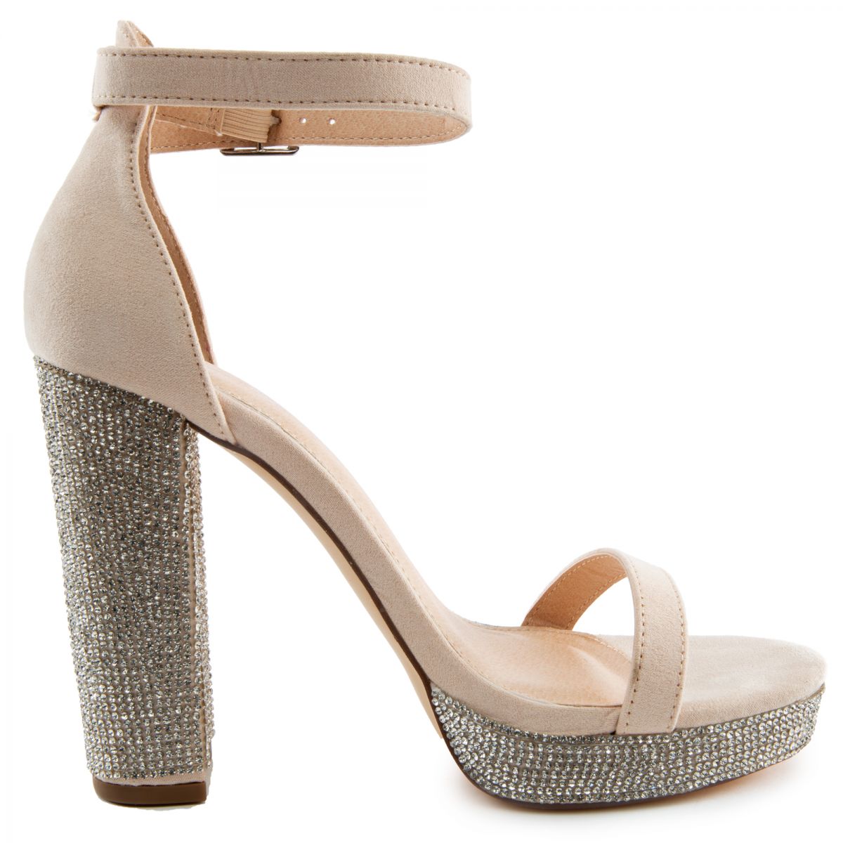 LILIANAS SHOES Monrovia-6 Rhinestone High Heels MONROVIA-6-NUDE - PLNDR