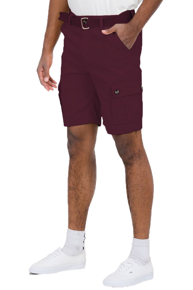 Weiv Mens Belted Cargo Shorts Pockets and Belt