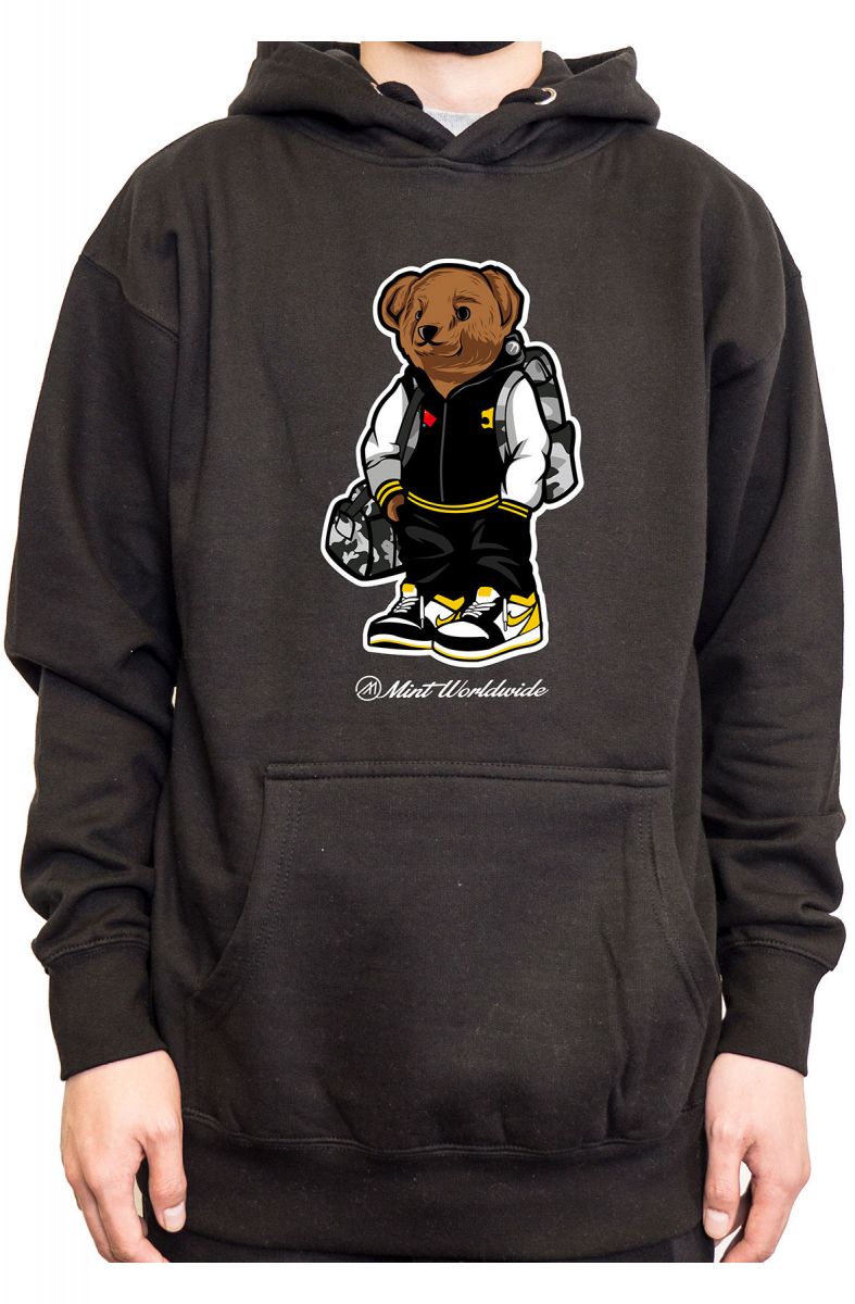 Mint Hoodie Bear Hoodie - Black