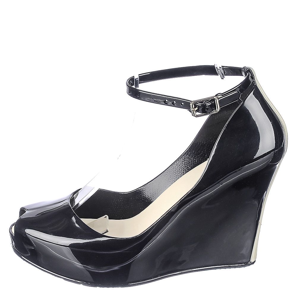 black wedge heels size 7