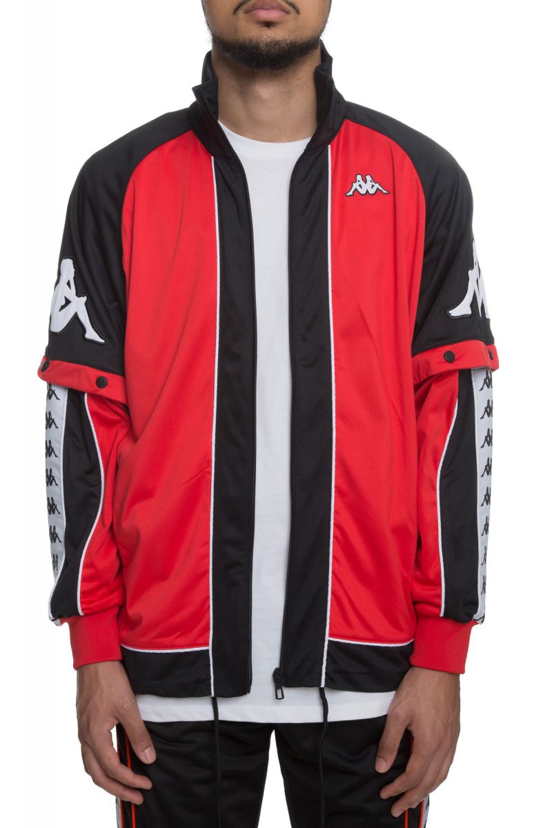 white and red kappa jacket