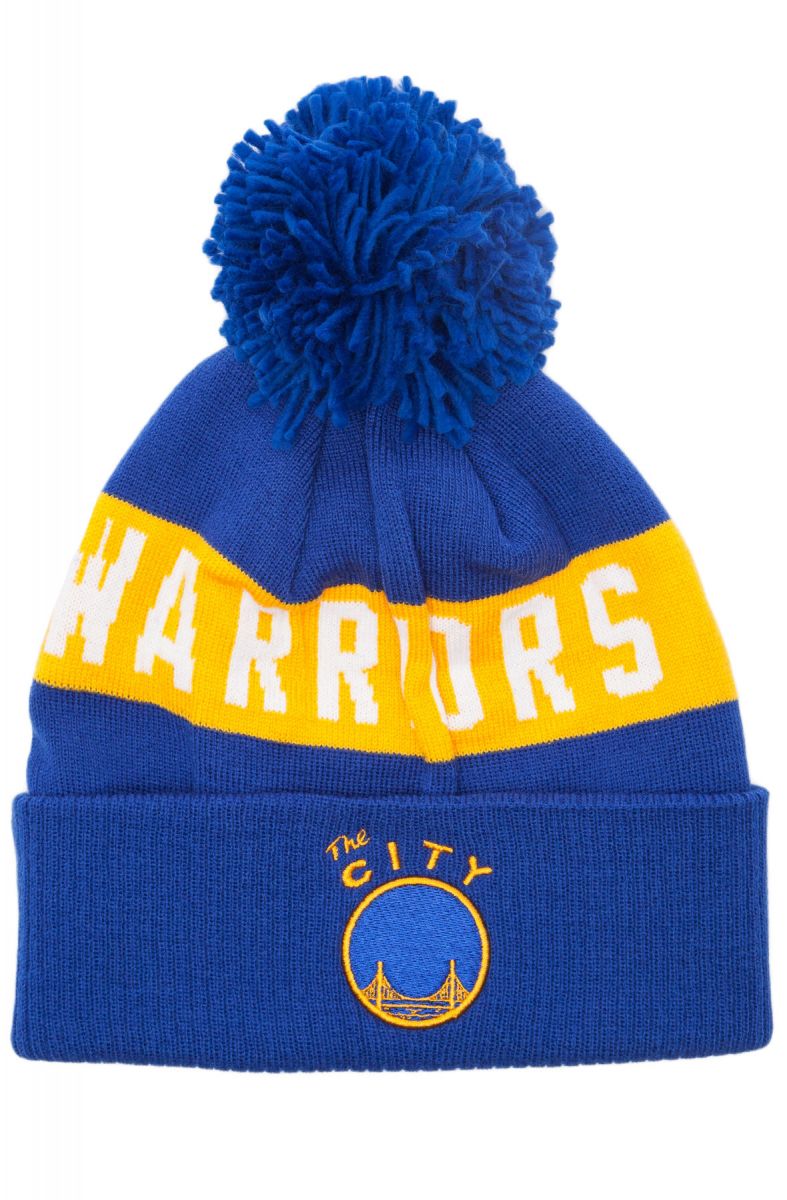 Mitchell & Ness The San Francisco Warriors Pom Beanie Kv49zmtc-5swarr 