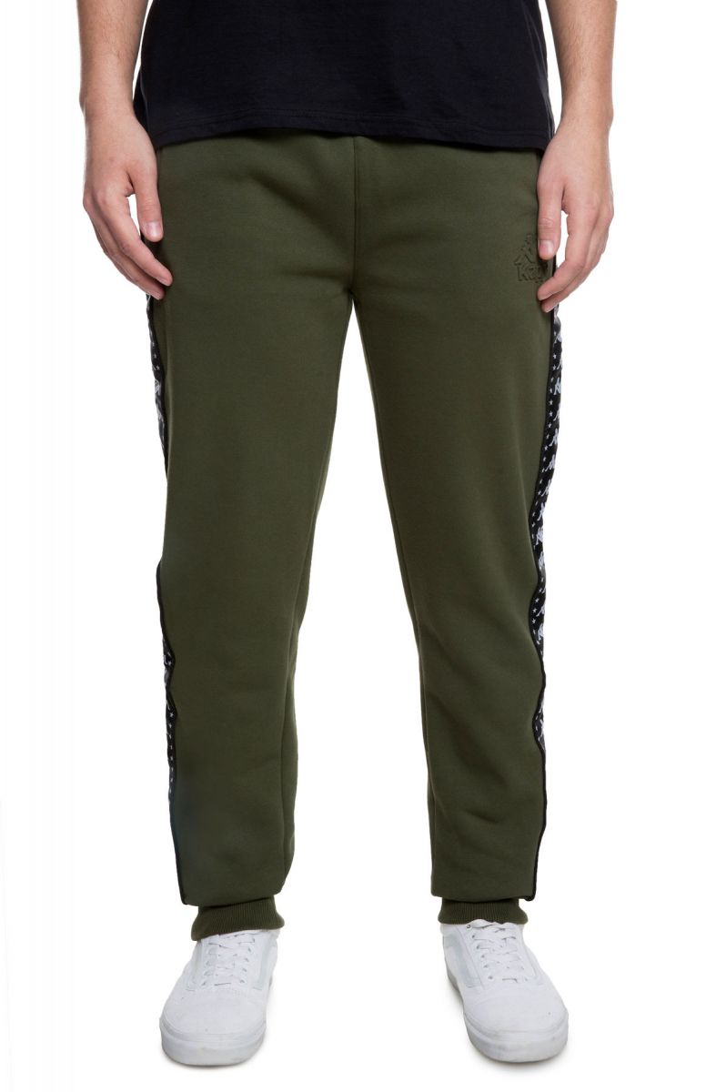 KAPPA The Authentic Bzaliw Fleece Pant In Green And Black 304L1V0910