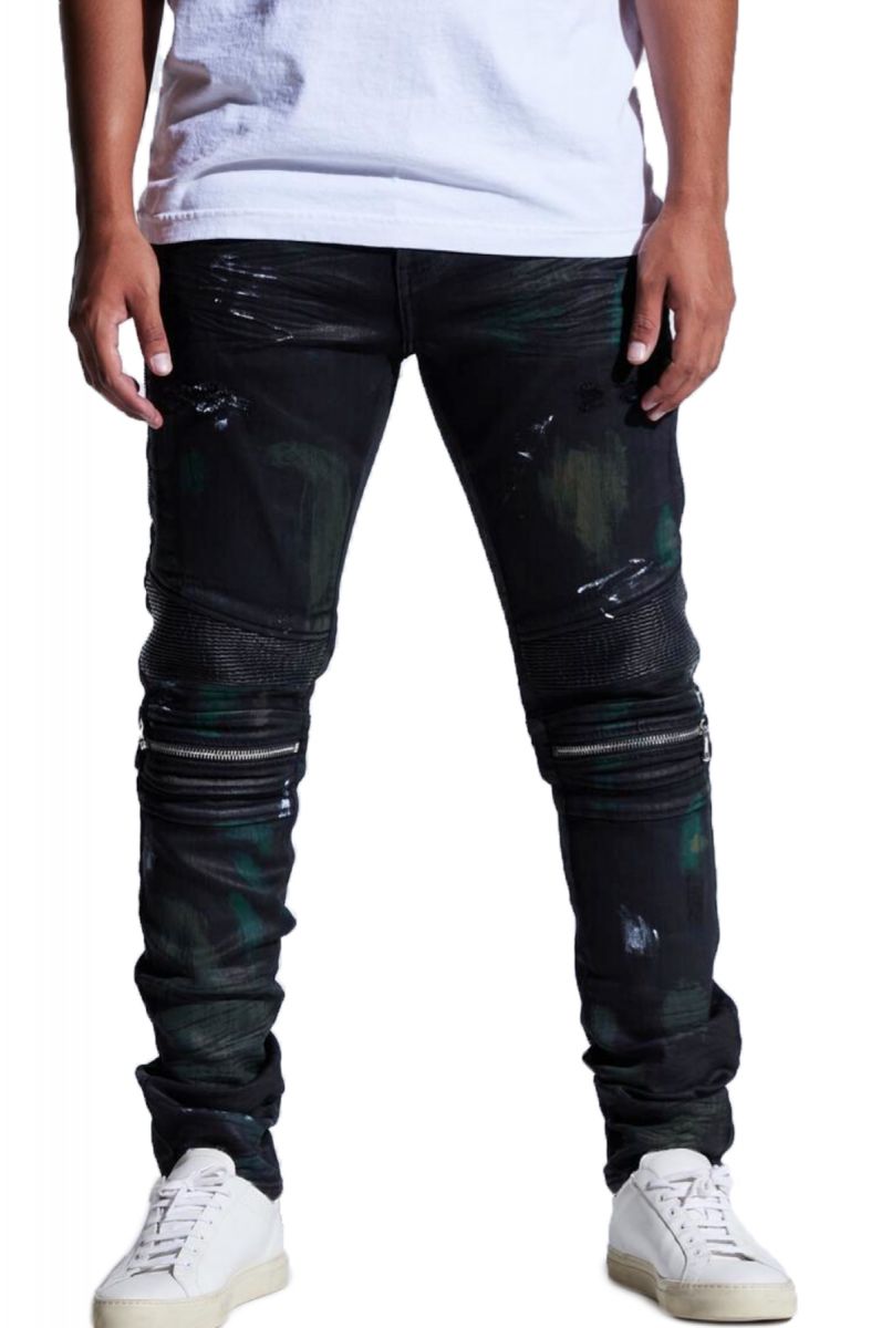 Waxed on sale biker jeans