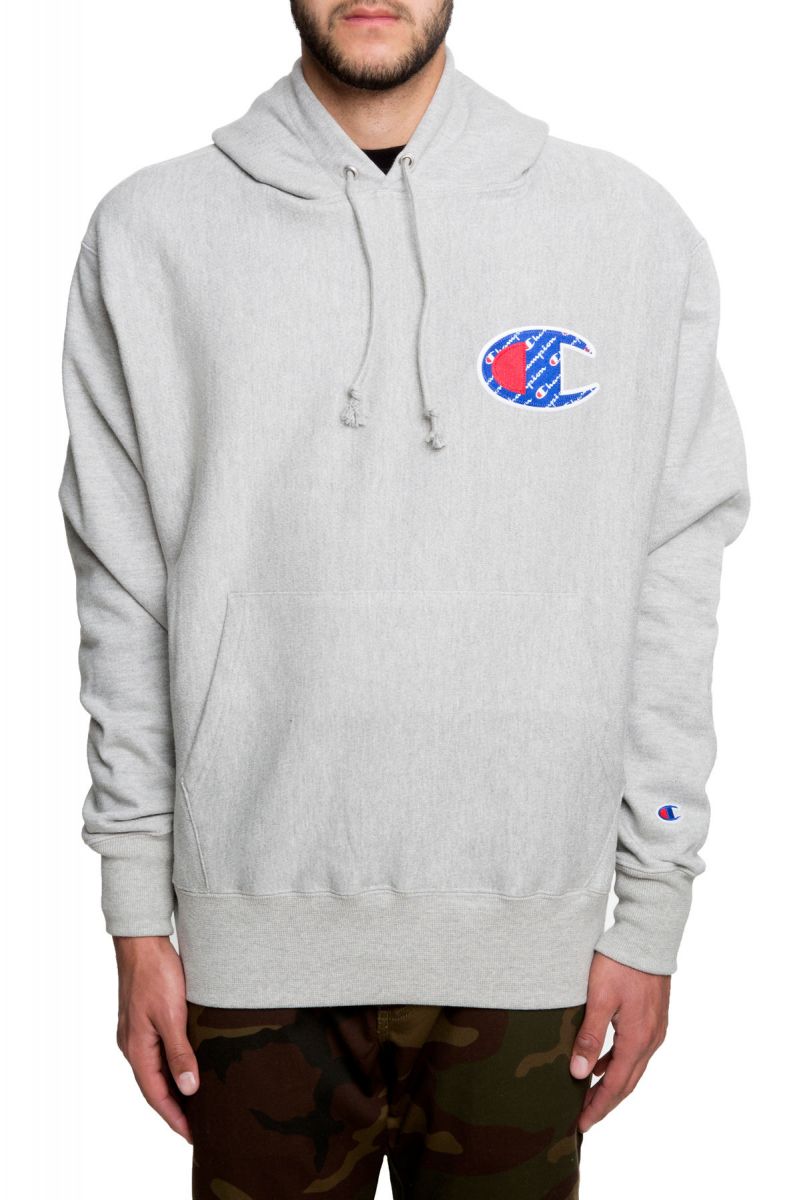 Logo Pullover Hoodie in Oxford Grey