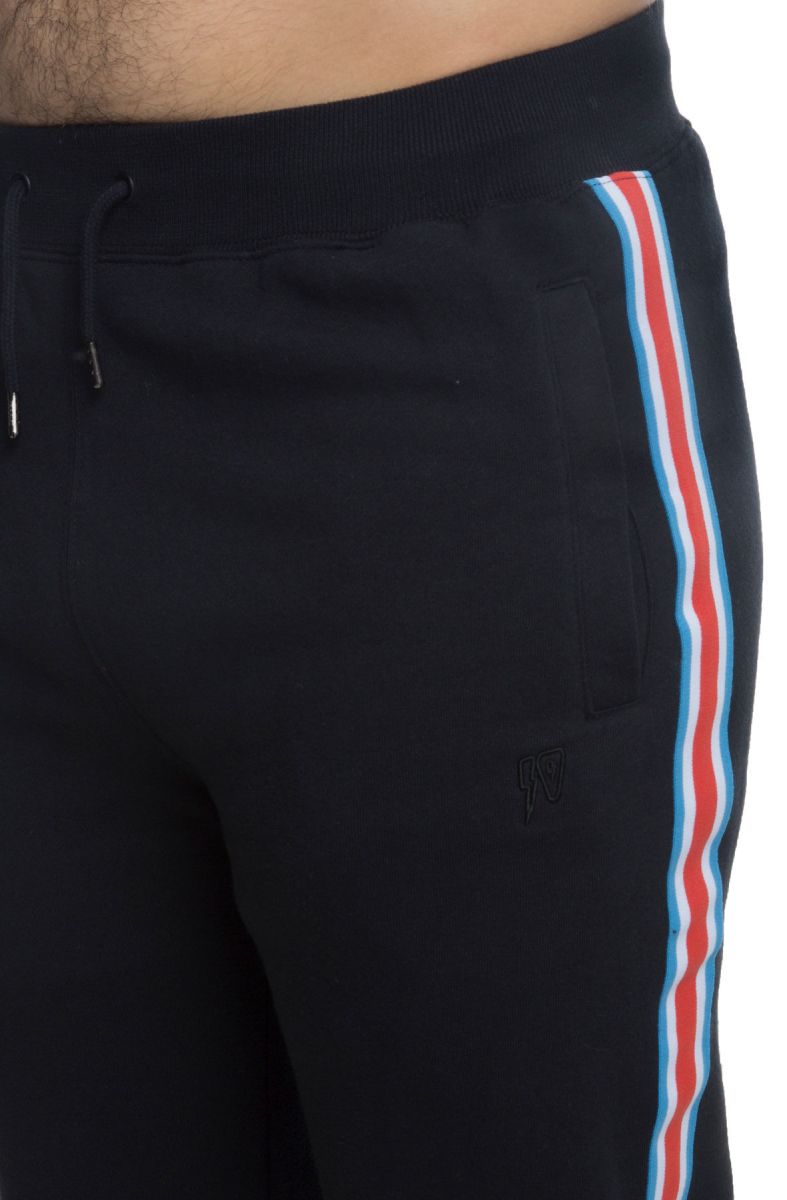 black and white striped sweatpants