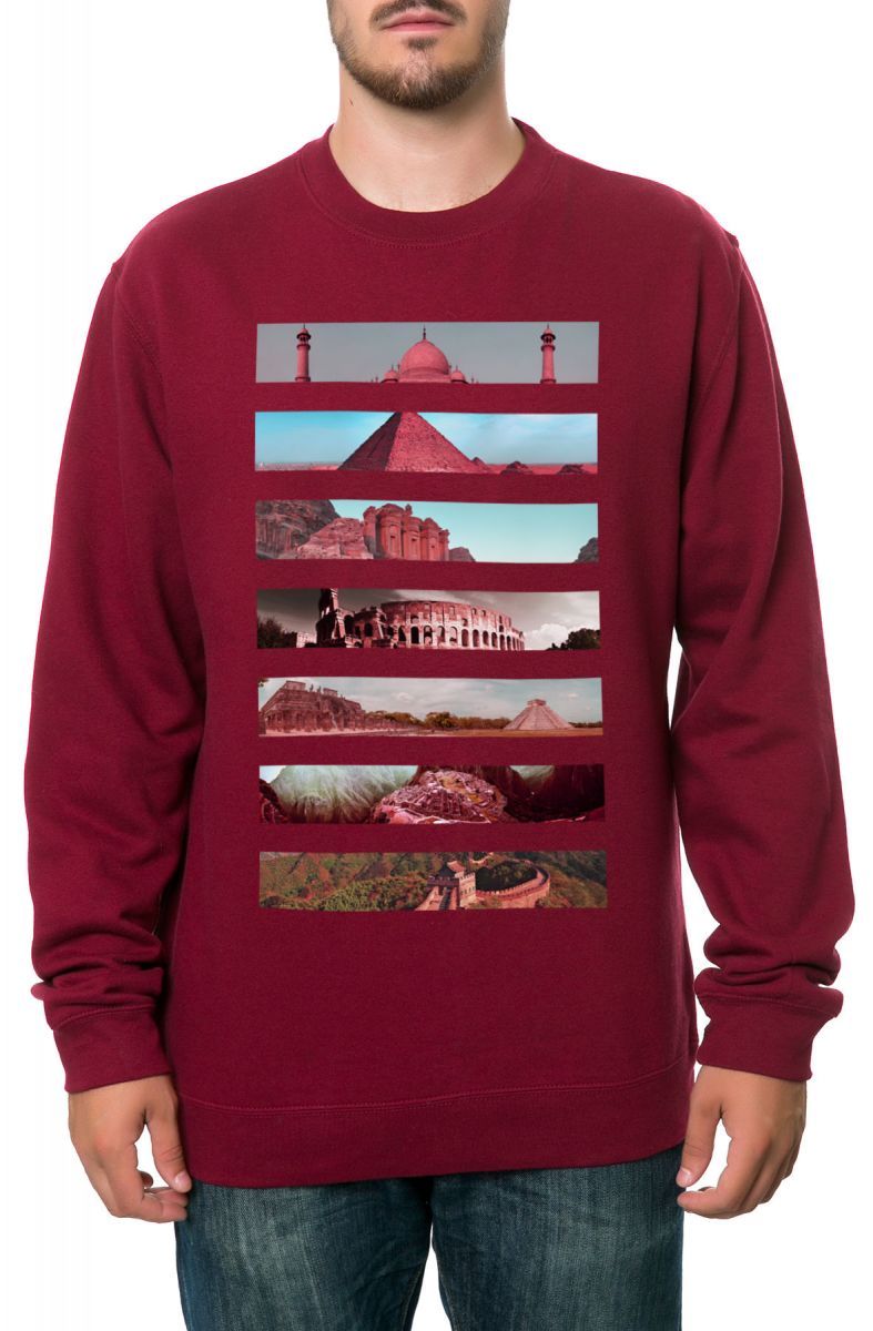 maroon crewneck sweatshirt