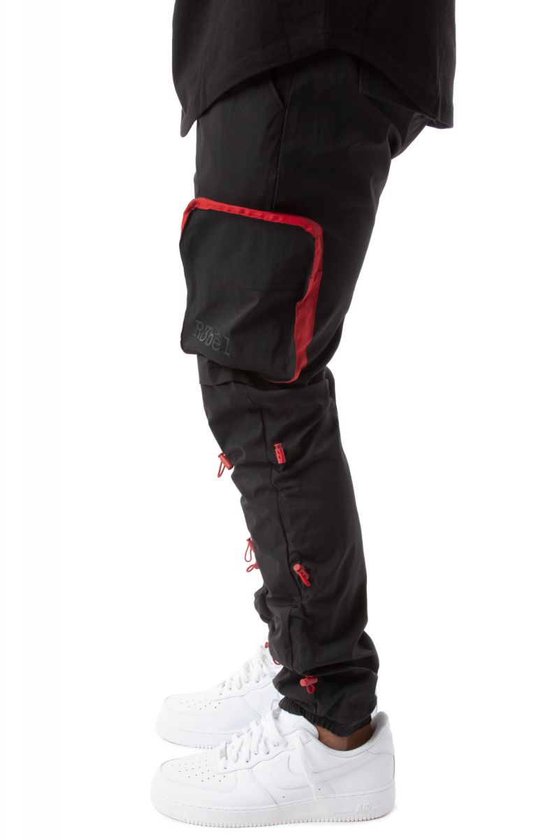 REBEL MINDS Ranger Cargo Tech Pants 621-461BLK - Karmaloop