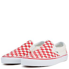 VANS The Men's Classic Slip-On in Racing Red and White Check ...