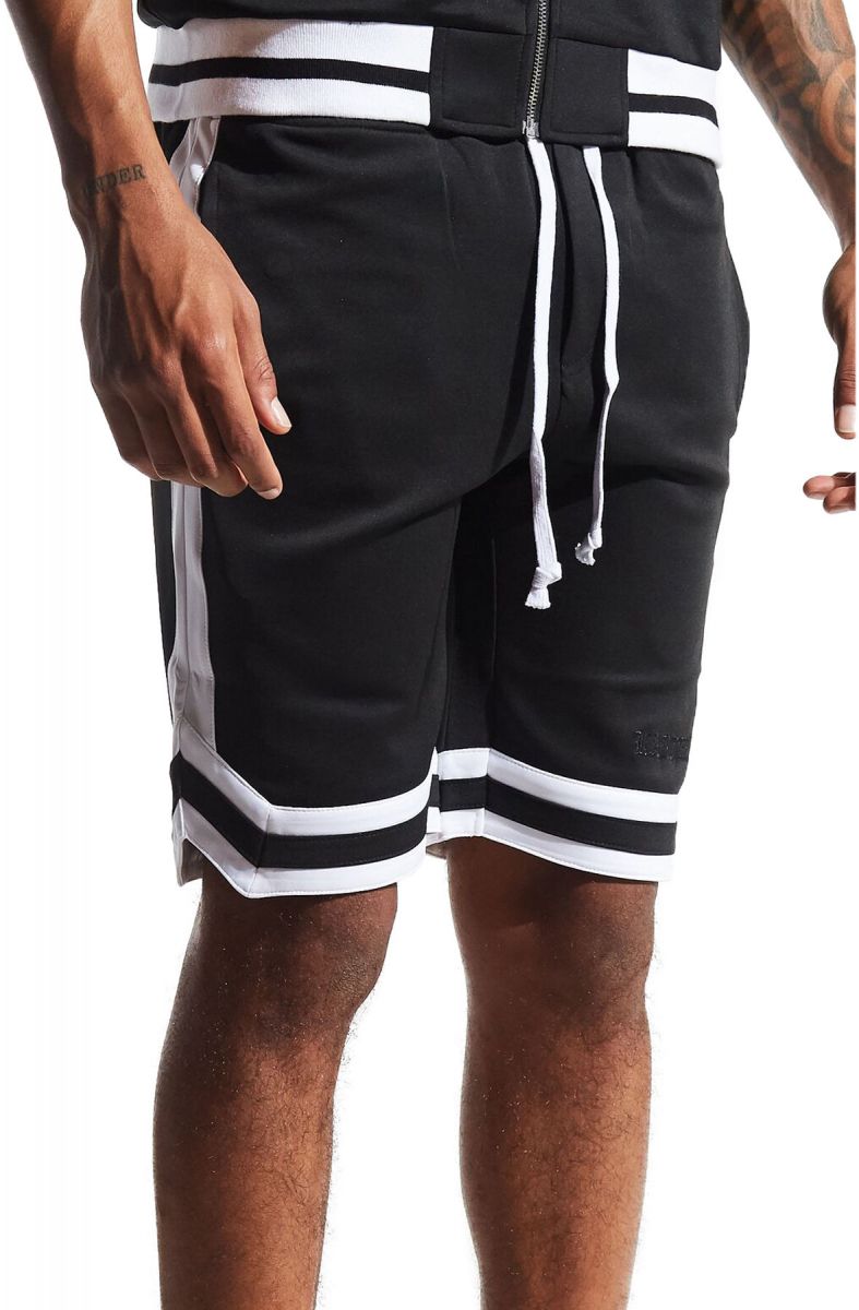 THE KARTER COLLECTION The James Shorts in Black and White KRTRSMR18-28 ...