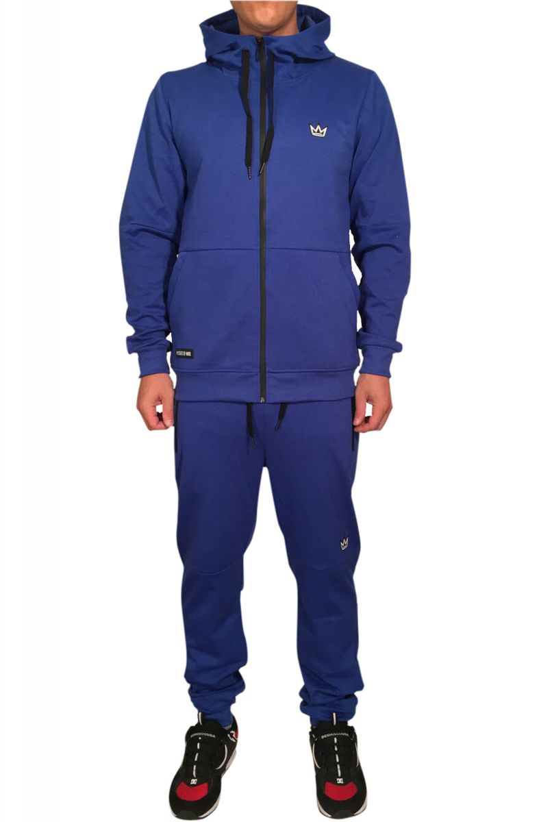 blue tech fleece tracksuit