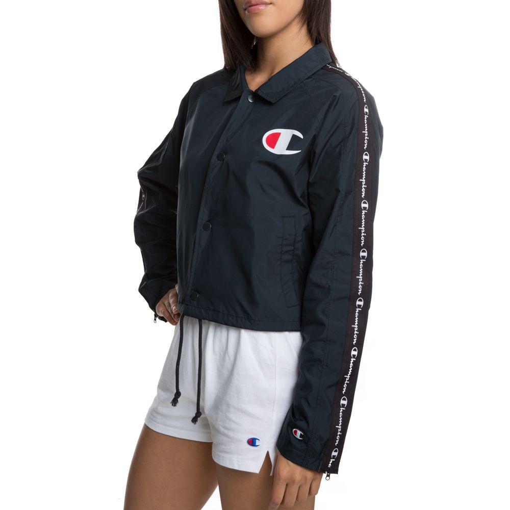 Champion crop 2024 white coaches jacket