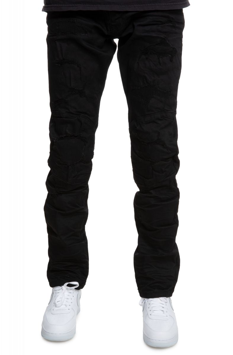 SMOKE RISE Miguel Knee Pad Jeans JP20132-JETBK - Karmaloop