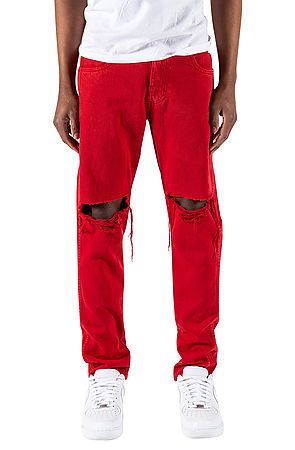ENSLAVED Red Ripped Tapered Jeans K1TAPRED - Karmaloop