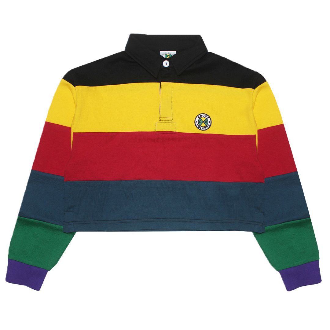 CROSS COLOURS Retro Stripe Crop Rugby - Multi CL17510STP-MUL-MULTI ...
