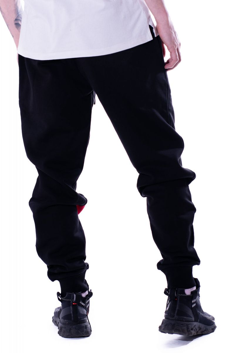 black tracksuit bottoms