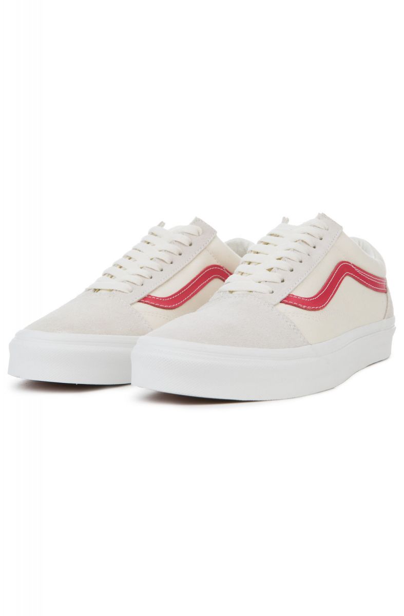 vans old skool vintage white rococo red