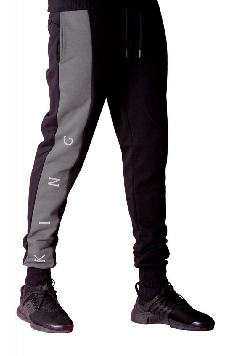 black fleece tracksuit bottoms