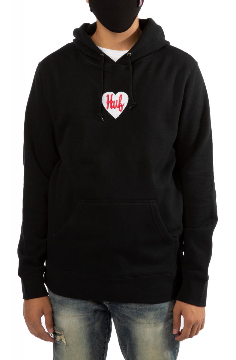 HUF Broken Heart Pullover Hoodie PF00286-BLK - Karmaloop