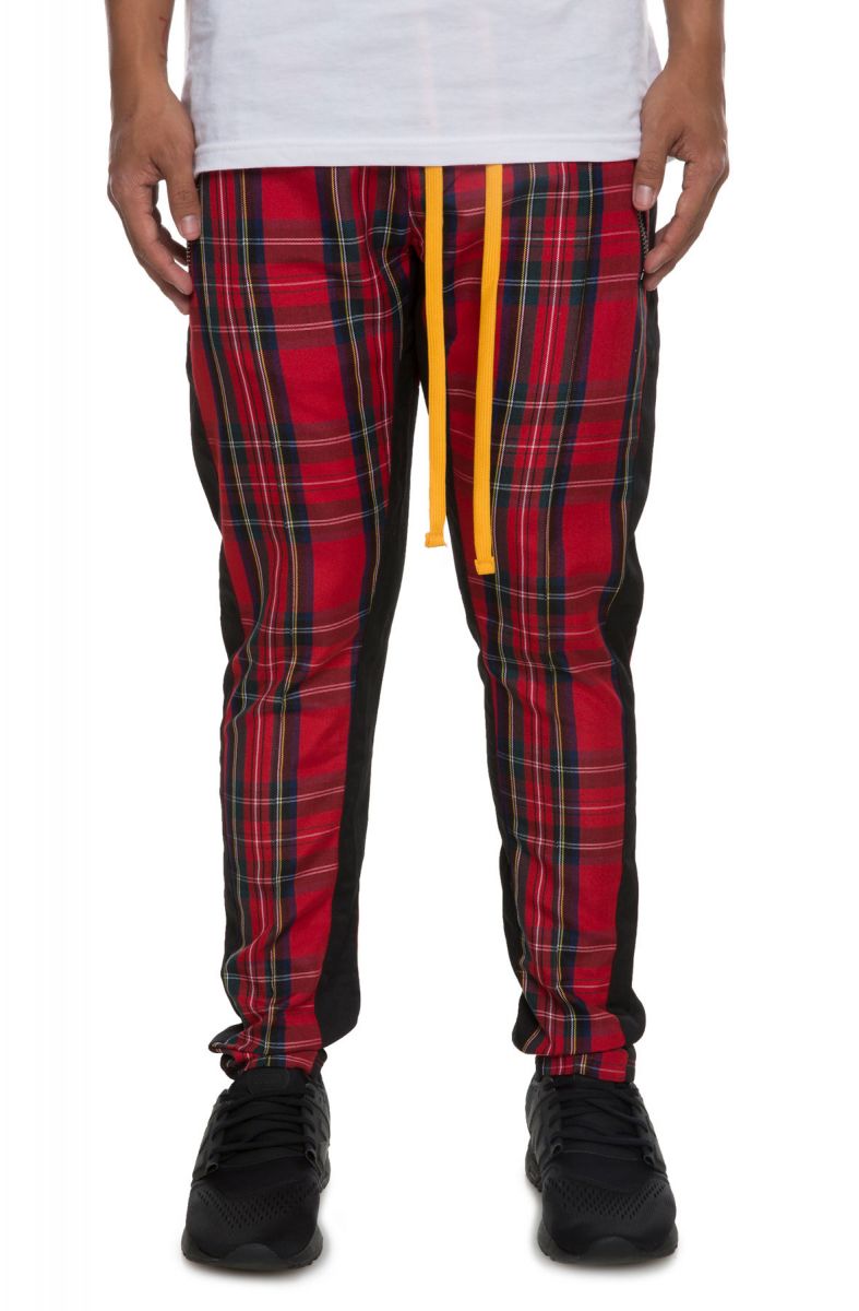 CIVIL The Tartan Track Pants in Red 18-100584-64 - Karmaloop