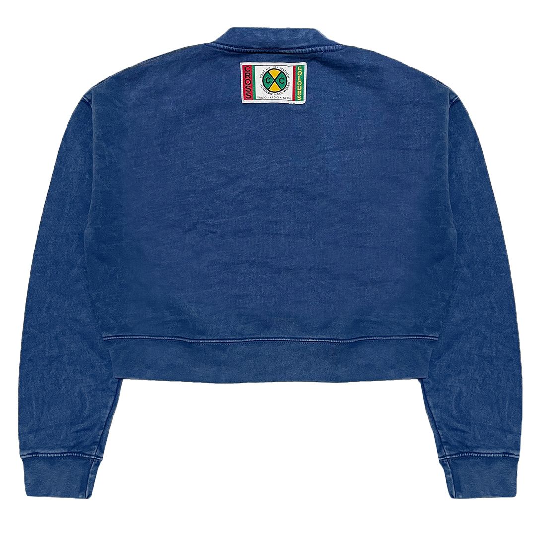 CROSS COLOURS Boyz N The Hood Guidance Crop Sweatshirt - Blue Mineral ...