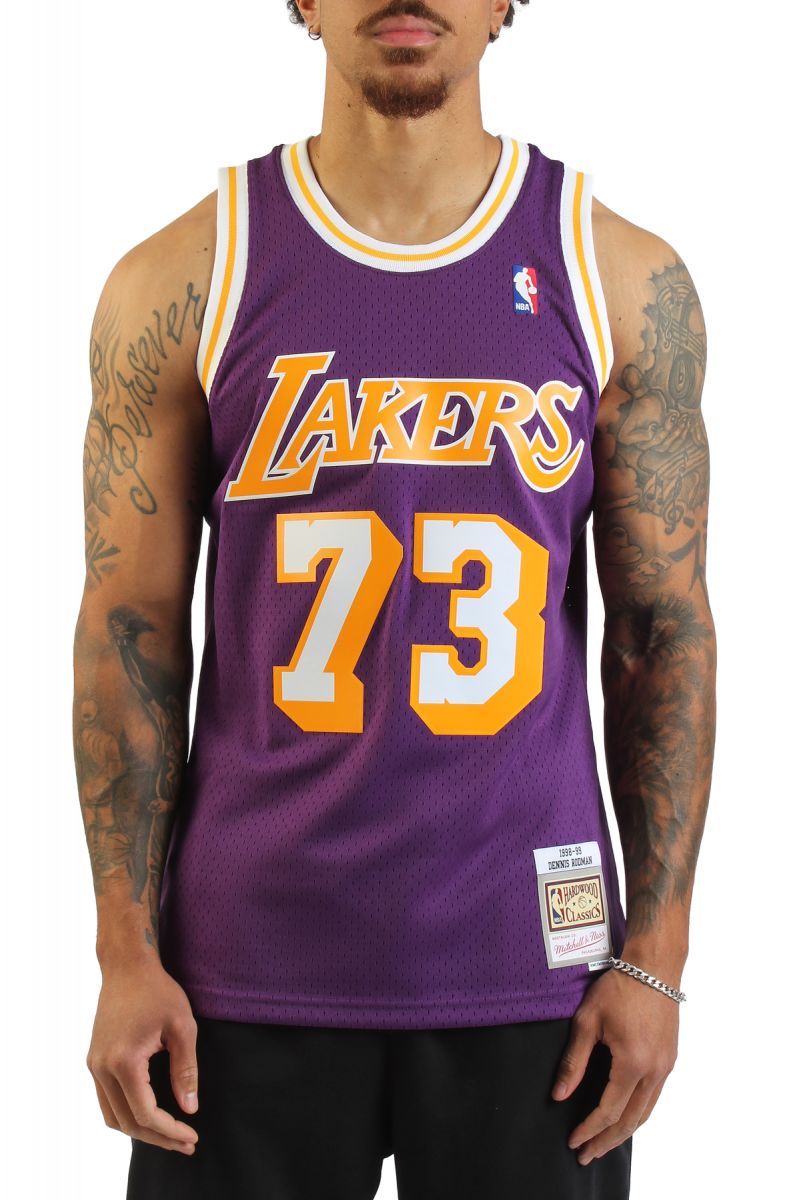 dennis rodman lakers jersey mitchell and ness