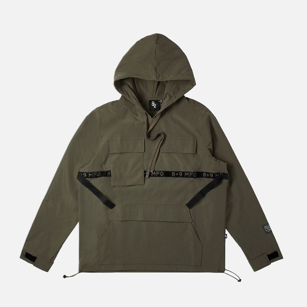 8&9 MFG CO. Strapped Up Rip Stop Utility Anorak Jacket Olive HSRIPOLI ...