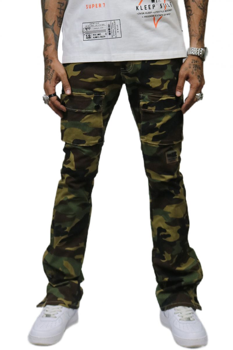 Slim Flare Cargo Pants - Camouflage