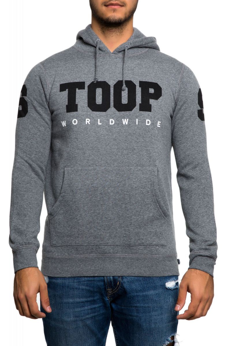 HUF The Stoops Worldwide Pullover Hoodie in Gray Heather PF61015-GRY