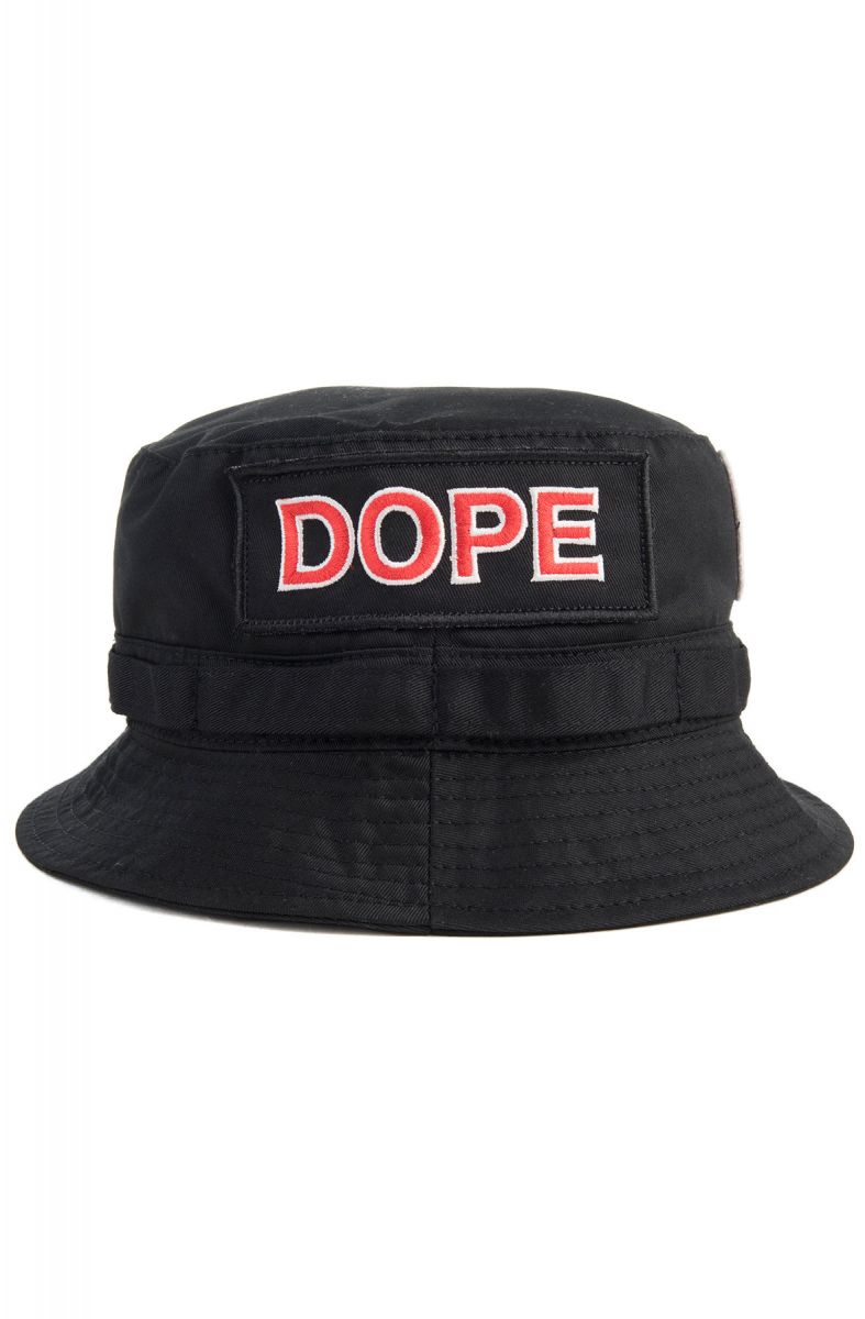The Loose Translation Patch Bucket Hat in Black