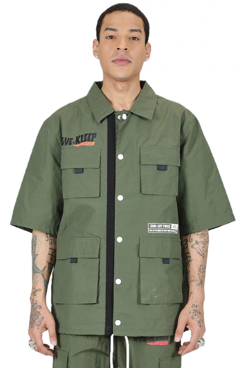 KLEEP Anas Men's premium crispy nylon short sleeve coach jacket