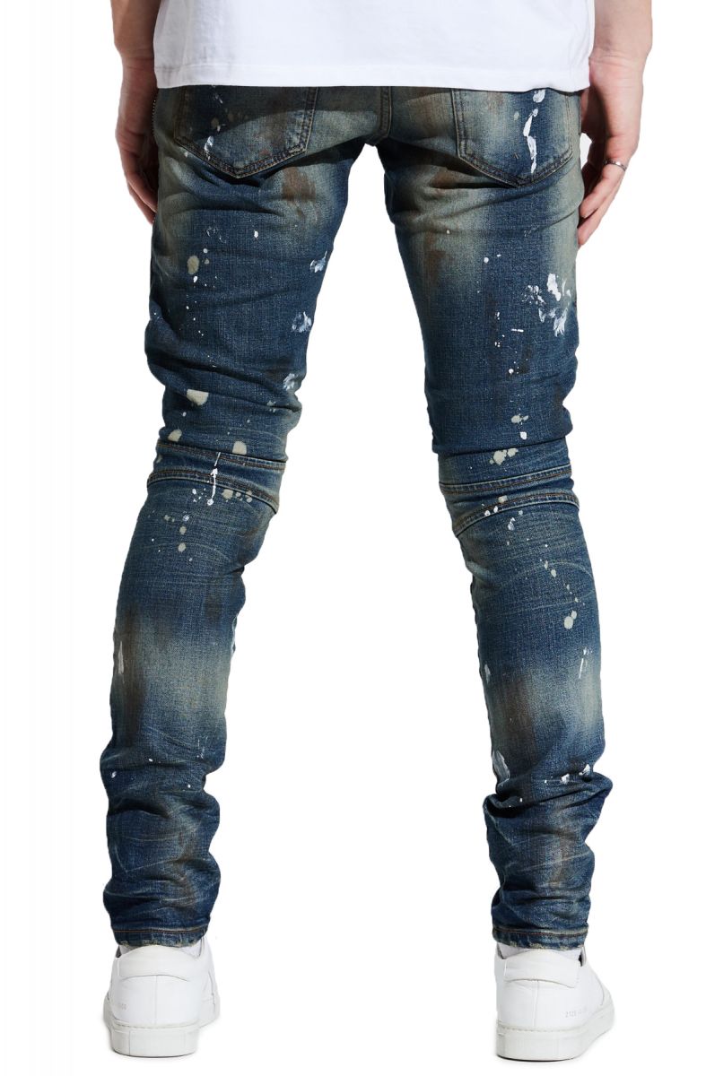 Biker jeans deals paint splatter