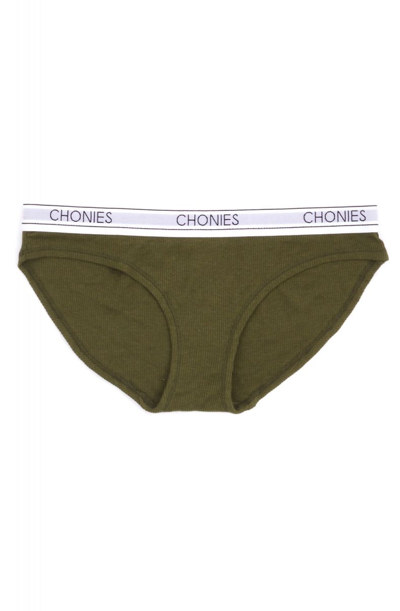 CHONIES BRAND The Olive Ribbed Brief in Olive CHO-DEL1-018-OLV
