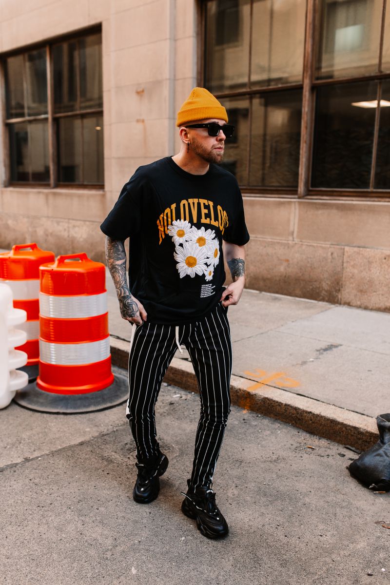 WEIV Cleat Pin Stripe Track Pant P127-BLACK - Karmaloop