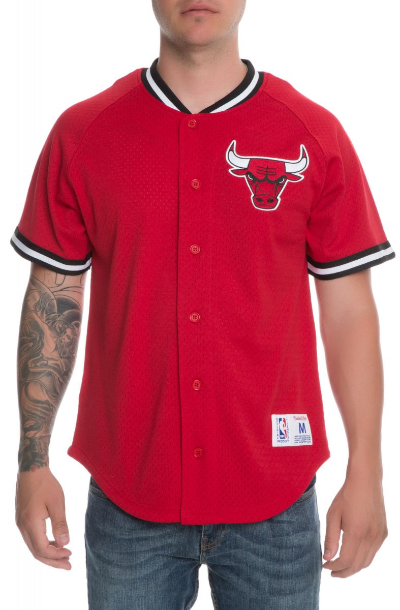 MITCHELL & NESS The Chicago Bulls Seasoned Pro Mesh Jersey in Scarlet ...