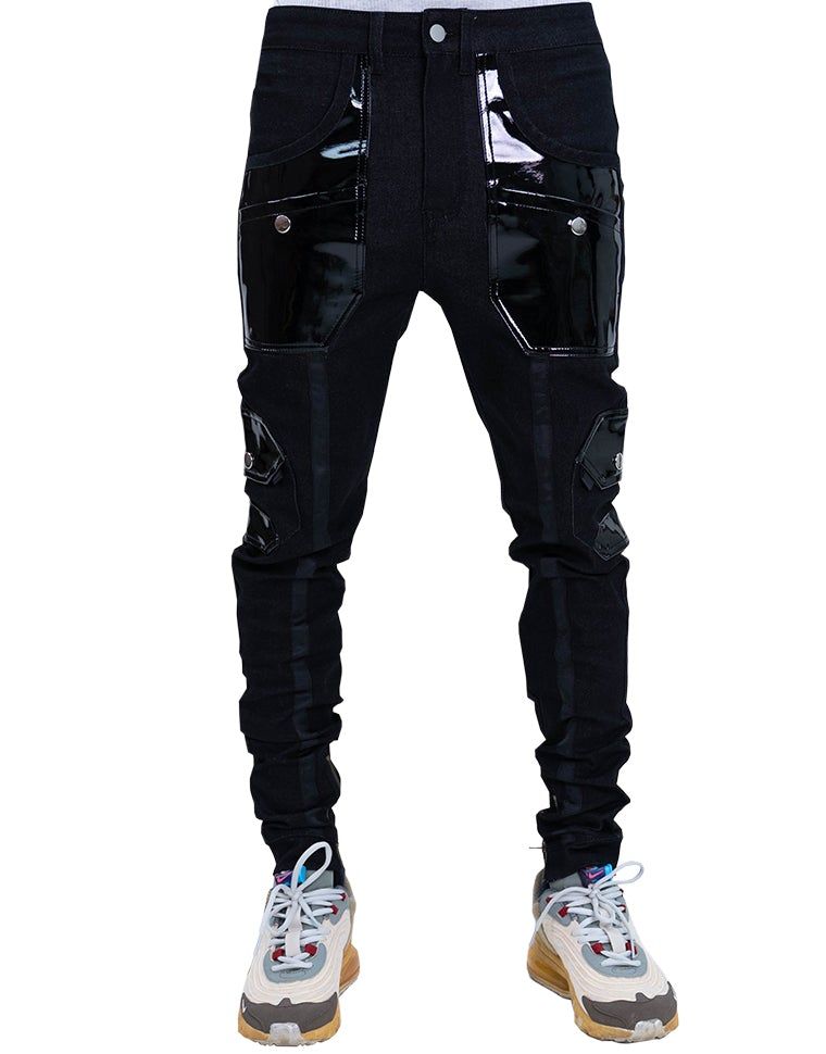 THE HIDEOUT CLOTHING Octagon Denim Jeans HDTCLTHNG-5DFED1-BLACK - Karmaloop