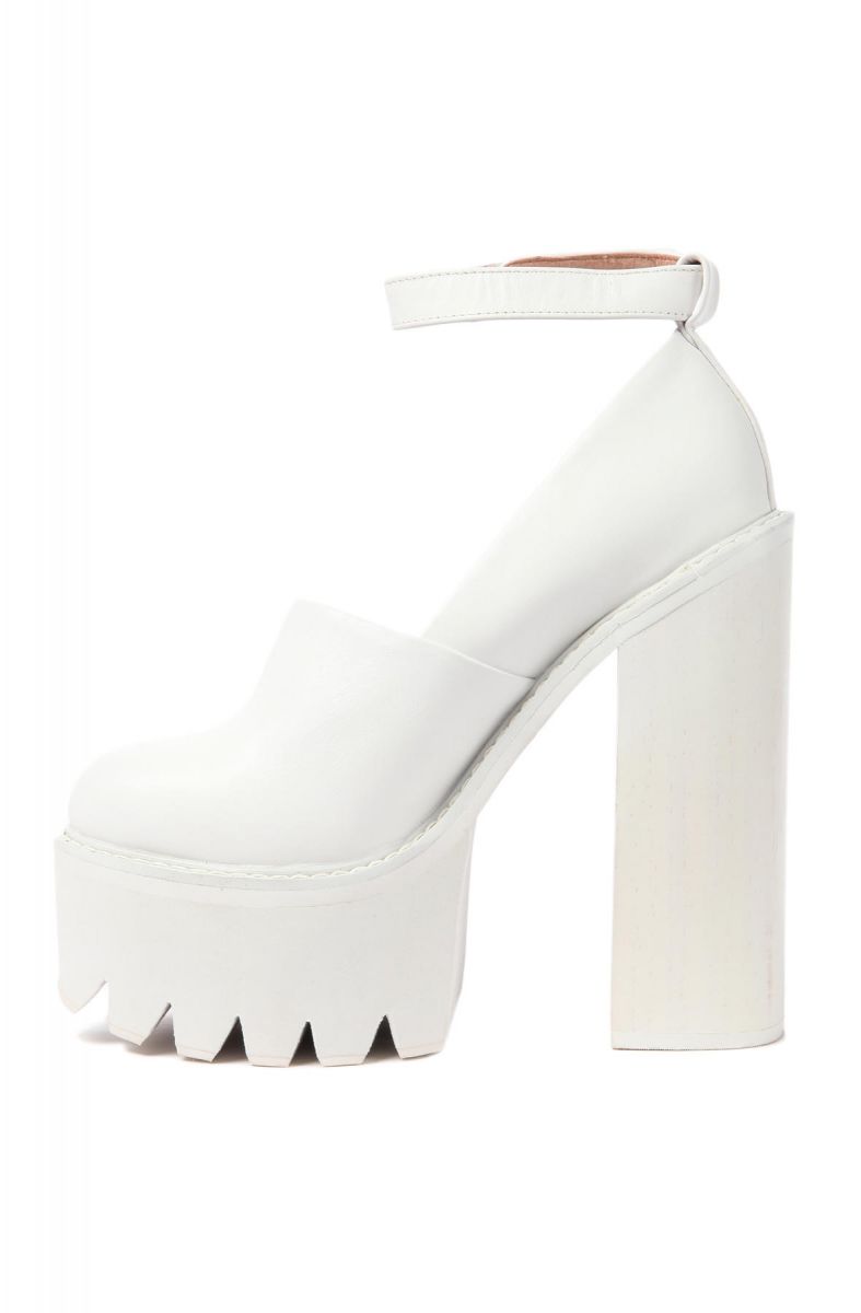 JEFFREY CAMPBELL The Scully Platform in All White SCULLY-WHT - Karmaloop