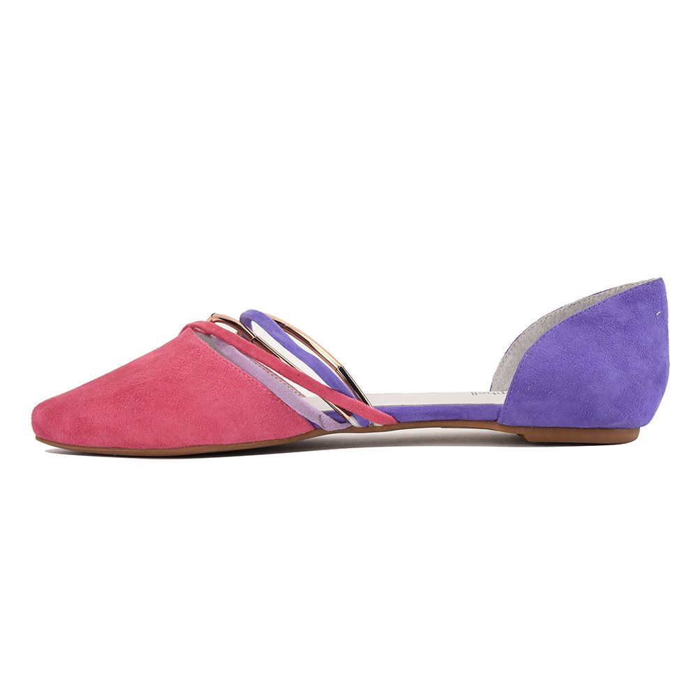 fuchsia suede flats