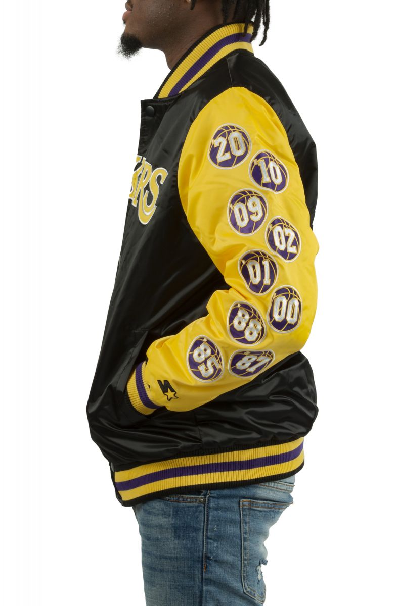 STARTER Los Angeles Lakers Champs 17 Patches Jacket LS230996 LLK - Shiekh
